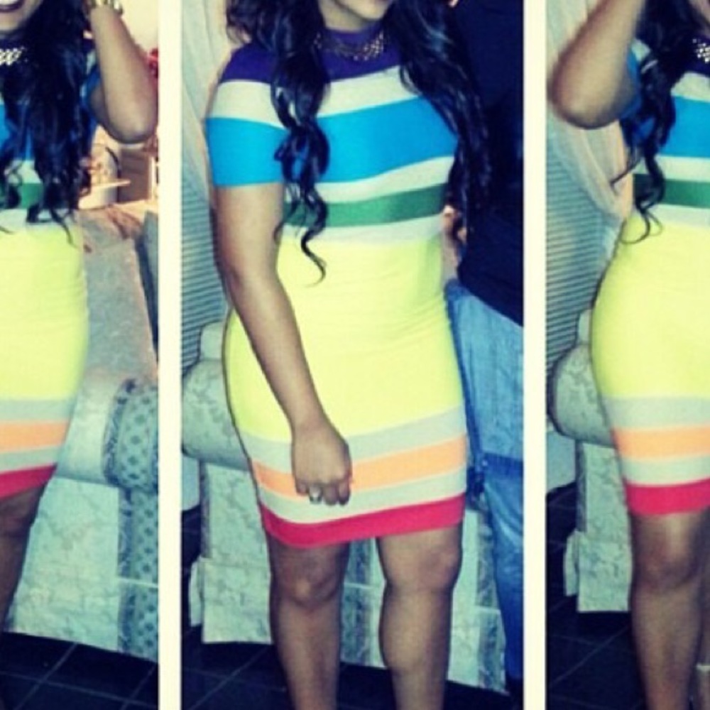 Multi colored body on dress. Small